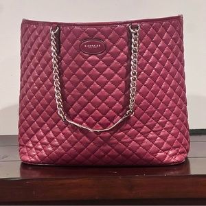 Coach F32905 Metro Quilted Chain Tote - Purple